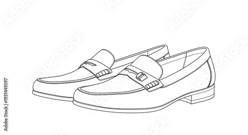Pair of Loafers Shoes Illustration.