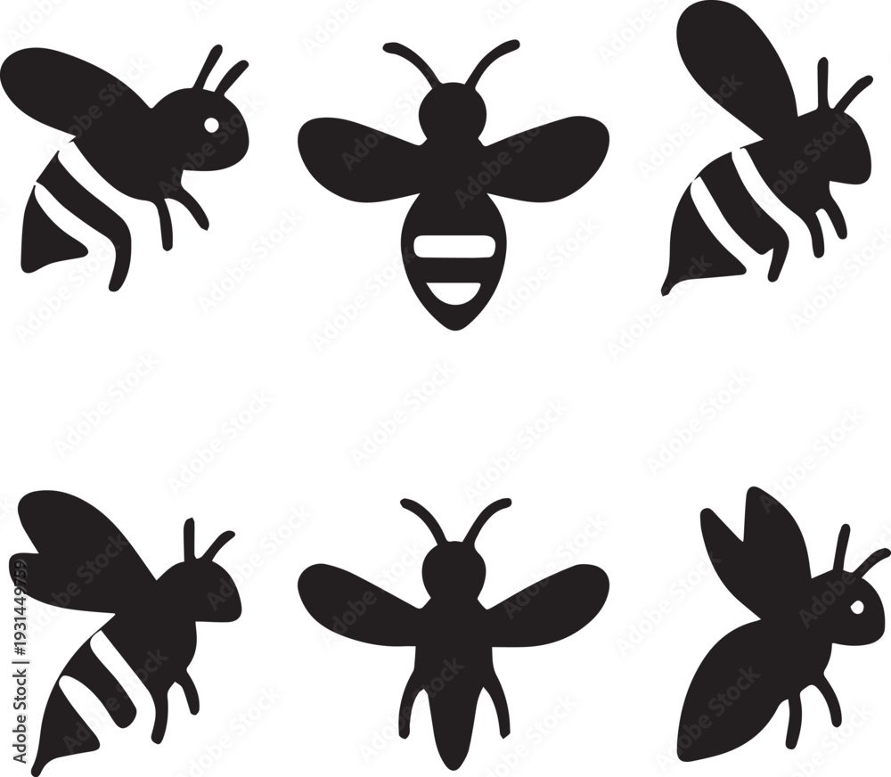 Fototapeta premium Bee.eps | Transparent Bee Silhouette EPS