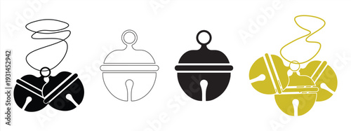 Jingle bell icon, a symbol of the festivity of the event celebration, bell vector with a minimalist design isolated with a white background