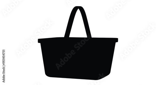 A simple black tote bag graphic minimalist design silhouette