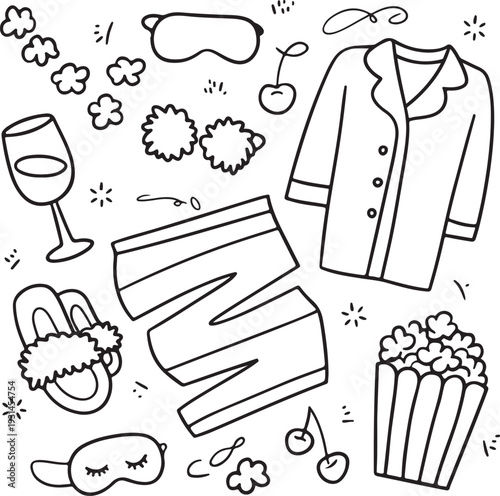 Relaxation and pampering with sleep mask and movie night