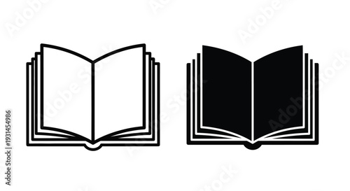 Two open books one white and one black in stark silhouette