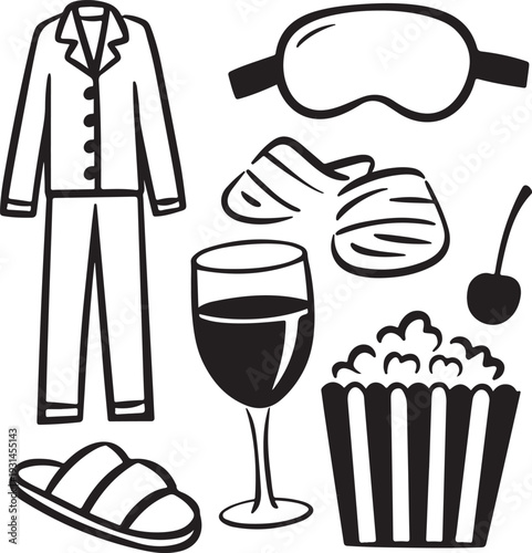 Movie night essentials illustration