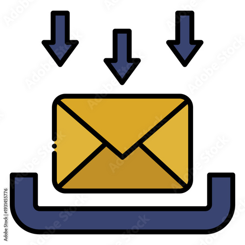 Email Inbox with Incoming Messages Icon