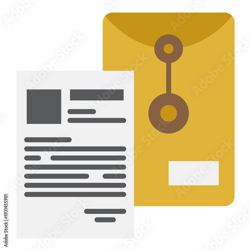 Envelope with Document Icon for Business Communication
