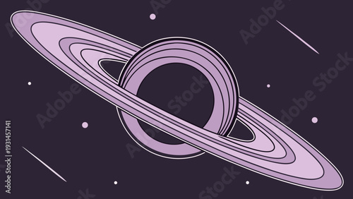 Black Hole with Rings in Space.