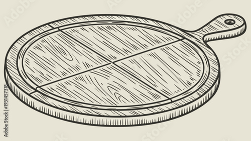 Wooden pizza board with four sections for serving.