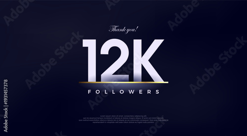 Simple and fancy design greeting to 12k followers,
