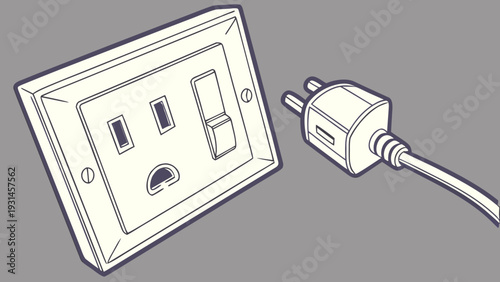 Electrical Outlet and Plug Illustration.