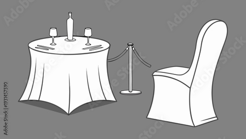 Elegant Dining Setup with Table and Chair.
