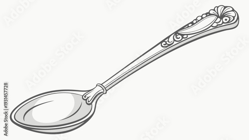 Elegant Vintage Silver Spoon Engraved Cutlery.