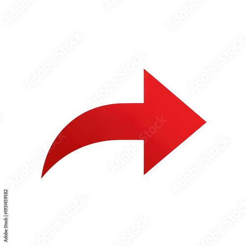 Free Download A bold red curved arrow pointing to the right indicating direction or progress - GFXLoad