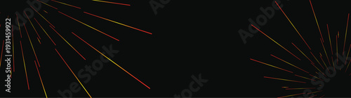 Abstract Light star fractal Banner wide landscape design celebration fireworks galaxy explosion on black background festival colorful party new year EPS 10