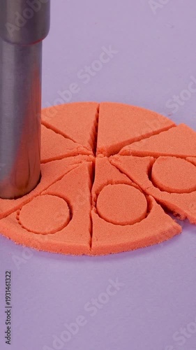 
Very Satisfying and Relaxing Kinetic Sand ASMR video. Cutting anti stress macro close up colorful Kinetic Sand with a Knife. ASMR sounds.
