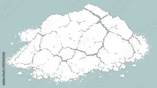 Pile of white powder on a light blue background.