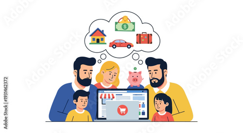 Family Financial Planning and Online Shopping: Setting Future Goals for House, Car, Travel, and Savings