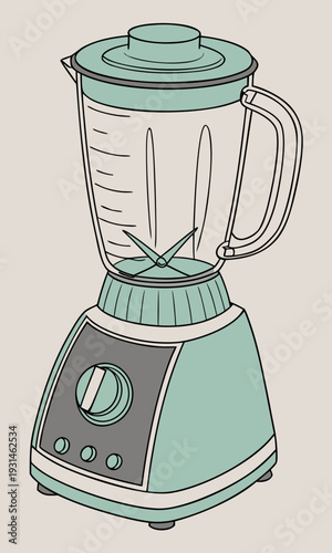 Retro Blender Illustration for Kitchen Appliances.