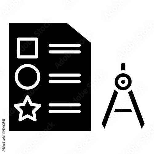 Architectural Blueprint with Compass Icon