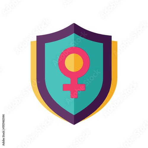 Shield with Female Symbol Protection Icon.