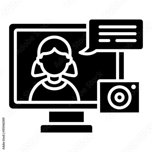 Online Video Call with Woman and Camera