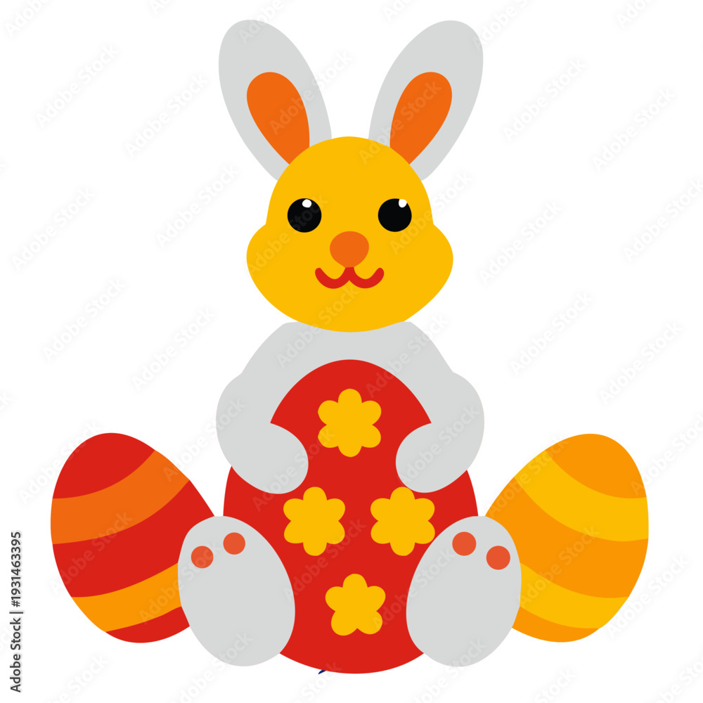 Obraz premium Playful Spring Easter Rabbit Vector Graphic