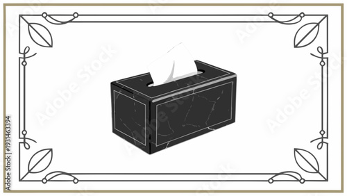 Black Tissue Box Holder for Home or Office Decor.