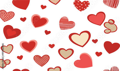 Cute heart seamless vector pattern, romantic love background illustration for Valentine textile wrapping design