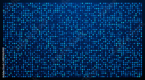 Futuristic blue digital background with glowing dots. An abstract mosaic pattern ideal for technology-themed designs. Vector illustration.