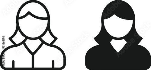 Modern and Unique female user icon.