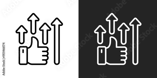 Advantage Icon In Black And White Glyph Style