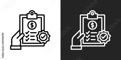 Accept Icon In Black And White Glyph Style