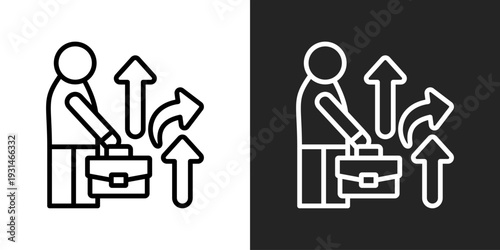 Following Icon In Black And White Glyph Style