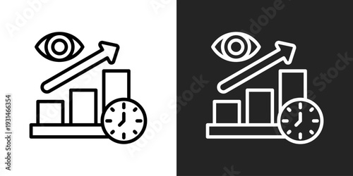 Uptime Icon In Black And White Glyph Style