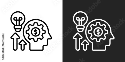 Proactive Icon In Black And White Glyph Style