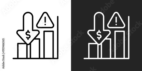Crisis Icon In Black And White Glyph Style