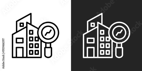 Analysis Icon In Black And White Glyph Style