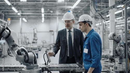 Industrial Factory Inspection with Robotic Machinery.