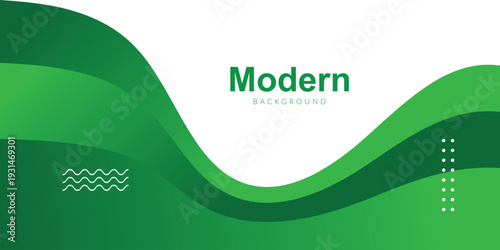 abstract creative green gradient with modern geometric shapes wave background.