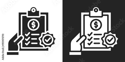 Accept Icon In Black And White Glyph Style