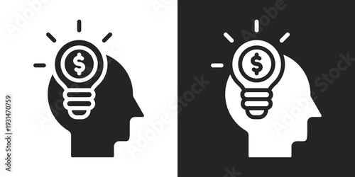 Imagination Icon In Black And White Glyph Style