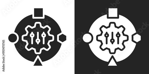 Adapt Icon In Black And White Glyph Style