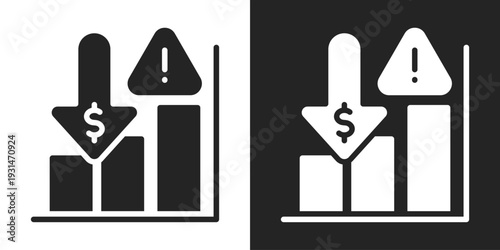 Crisis Icon In Black And White Glyph Style