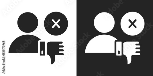 Dislike Icon In Black And White Glyph Style