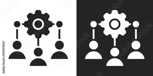 Stakeholder Icon In Black And White Glyph Style