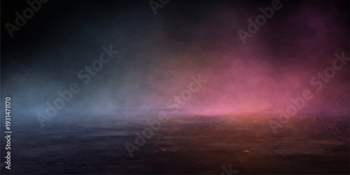A dark and stormy time lapse of clouds moving over the bright city lights at night reflects an abstract nature texture of smoke and fog against the deep blue sky