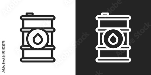 Barrel Icon In Black And White Line Style