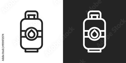Gas Icon In Black And White Line Style