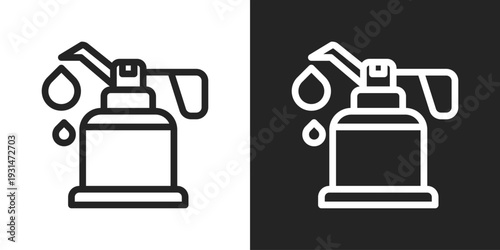 Oiler Icon In Black And White Line Style