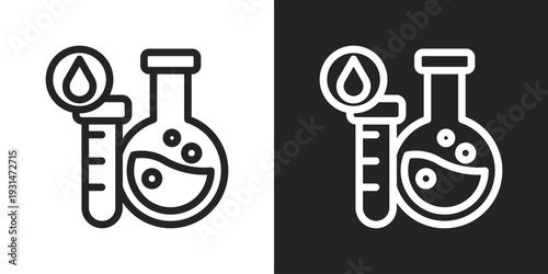 Lab Tool Icon In Black And White Line Style