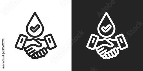 Business Icon In Black And White Line Style